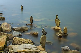 水,石頭,海