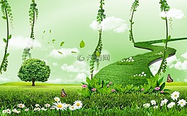 風景,花,蝴