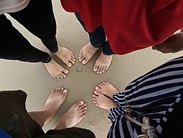 海灘,腿,我們