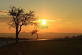 日落,光,abendstimmung