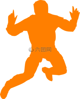 男子,橙色,跳