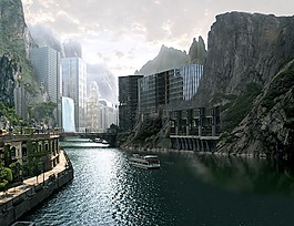 鎮(zhèn),山,河