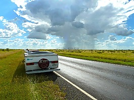 商队,旅程,一辆面包车