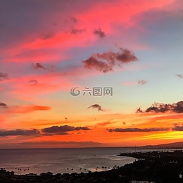 粉红色,天空,太阳