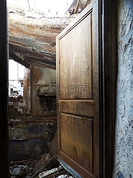 門,廢墟,被遺棄