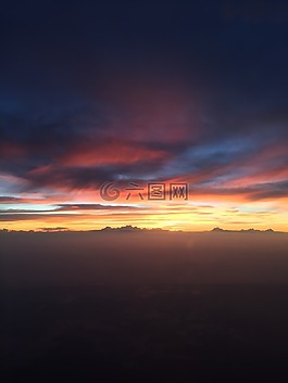 日落,空氣,天空