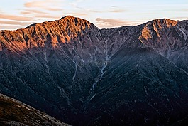 黄昏,深秋,荒川岳