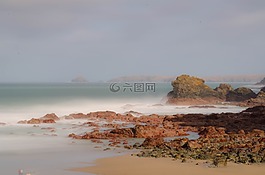 海景,海,沙
