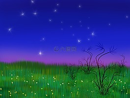 景觀,畫,夜