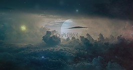 行星,云,天空
