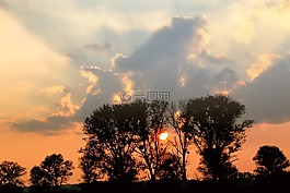 日落,abendstimmung,余輝