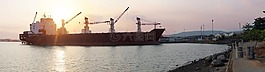 船舶,海洋,日落