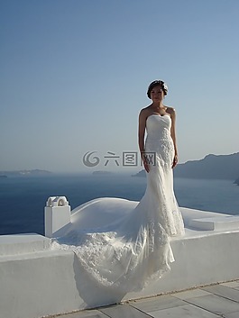 圣托里尼岛,希腊,新娘
