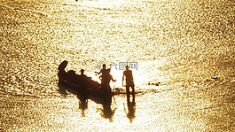 漁民,河,水