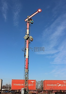 铁路信号,红色,白