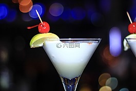 雞尾酒,杯,夜