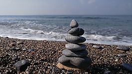 海灘,石,穩(wěn)定