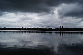 湖,雨,水域