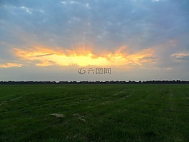 日落,傍晚的天空,余辉