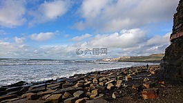 海岸,天空,巖