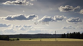 原野,天空,縣