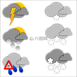 暴风雪,天气云与雪和太阳天气图标雪天气符号剪贴画天气符