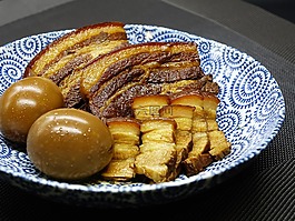 燉豬肉,鹵肉,雞蛋