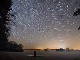 明星,夜,光