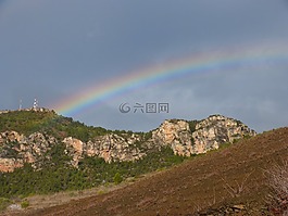 彩虹,葡萄園,景觀