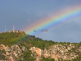 彩虹,葡萄園,景觀