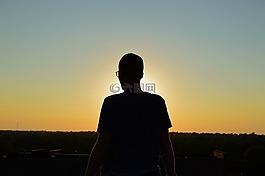 日落,黃昏,天空