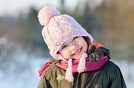 冬季,小女孩,雪
