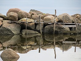 石頭,海,橋
