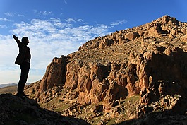 肖像,山,人類