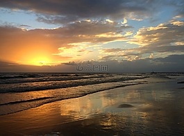 日落,海,太陽
