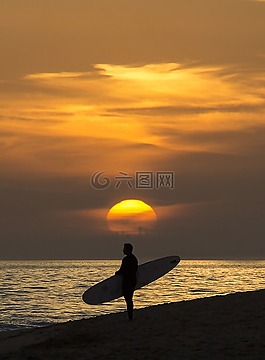 冲浪,板,海滩