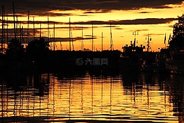 端口,niendorf,夕阳