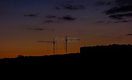 建設(shè),起重機,夜