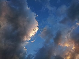 云,天空,日落