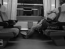 睡眠,男子,火車