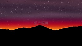 天空,星星,山