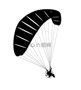 滑翔傘,側(cè)影,飛