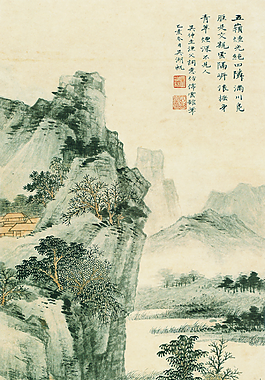 古树 花鸟 水墨 吴湖帆