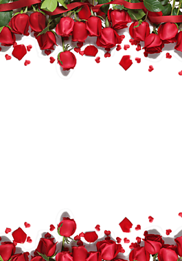 紅色玫瑰花邊框