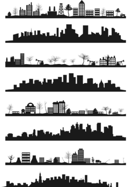 黑色城市建筑剪影大集合