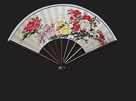 扇子 風(fēng)景畫 效果圖展示