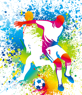 世界杯彩色踢足球