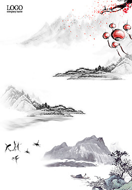 中國(guó)風(fēng)水墨風(fēng)景山水畫(huà)