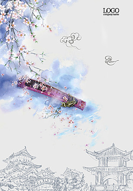 中國風水墨風景山水畫