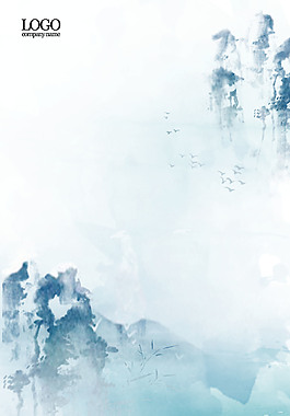 中國風水墨風景山水畫